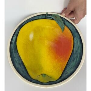 Rainbow Gate Pottery Santa Fe Yellow Apple 1994 Signed Plate Dinner 10.75”